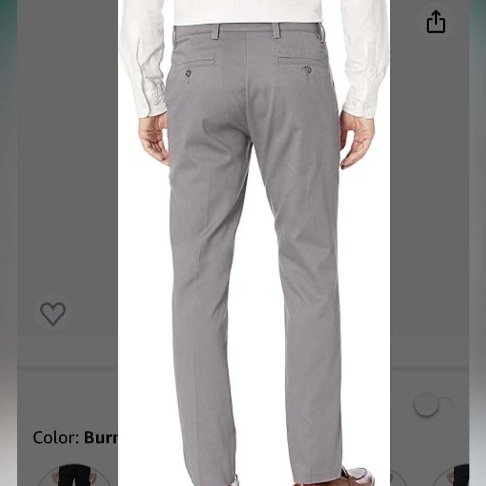 Dark grey slim fit dockers khakis